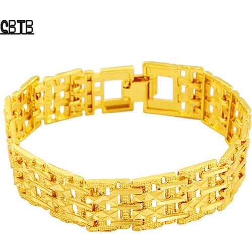 Hot Selling Fashion Bracelet Domineering Boss Bracelet Classic Car Flower Hollow Gold Mens Bracelet Simple Atmosphere Gift