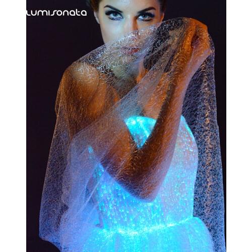 Elegant Light UP Luminous Prom Special Occasion Ballroom Off-Shoulder Dance Costume Girls LED Carnival Dress For Wedding Party