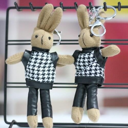 Cute fashion Rabbit pendant plush toy doll childrens doll school bag ornaments car keychain for girlfriend boyfriend