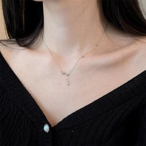 Trendy Zircon Star Ball Pendant Necklace For Women Jewelry Top New Style Clavicle Necklace Female Princess Accessories Girls