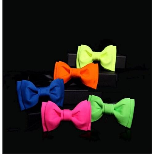 Fashion Fluorescent Bow Tie For Men Business Wedding Party Solid Bow Ties Butterfly Suits Bowties