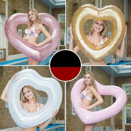 90cm Love Shape Inflatable Swimming Ring Floating Row Bed Pool Toys Inflatable Pool Toys Adult Toys for Women Water