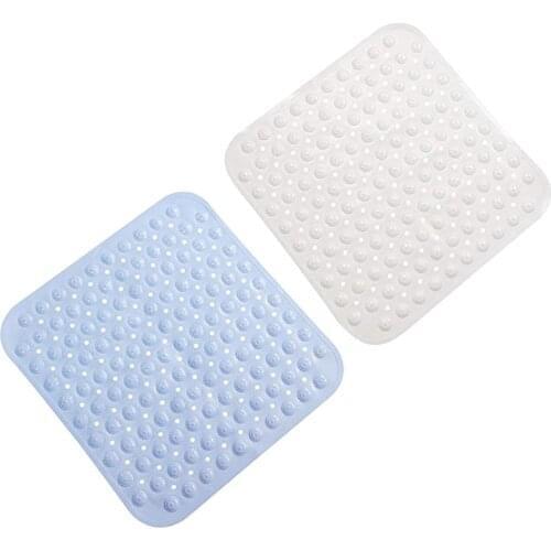 Non-slip Bath Mat Rectangle PVC Anti-skid Bathroom Mats Soft Massage Suction Cup Anti-Bacterial Shower Bath Mat Bathtub Carpet