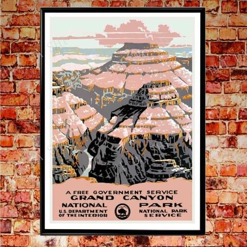 National Parks Poster Crand Canyon National Park Arizona 1937 USA Vintage Poster National Park Wall Art WPA Poster