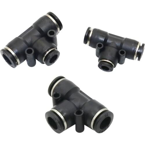 Plastic T-shaped Reducing Pneumatic Tee Connector 6mm 8mm 10mm Out Diameter Interface Slip Lock Quick Couplings Pipe Fittings