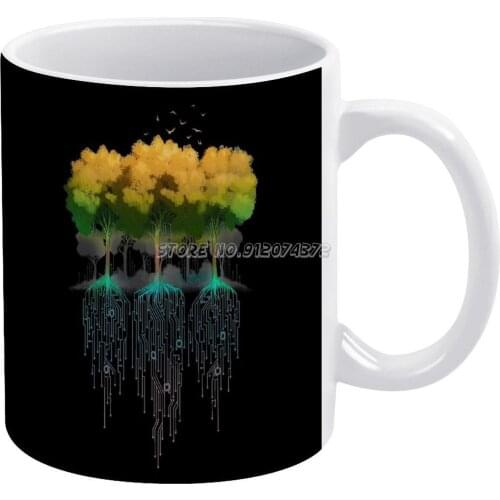 Connection Forest Coffee Mugs Porcelain Mug Cafe Tea Milk Cups Drinkware Mugs for Fathers Day Gifts Forest Plants Nature High Tr