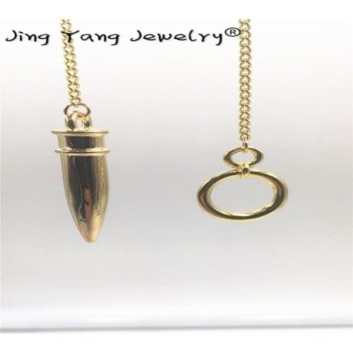 Metalen Reiki Slinger Koperen Wichelroede Healing Piramide Hanger Charms Chakra pendulo Chrome gold Amulet pendulos para radiest