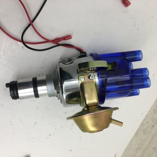 SherryBerg complete distributor Chrome blue clean cap for VW 034 VACUUM adv. ELECTRONIC DISTRIBUTOR USES ALL BOSCH PARTS BUG