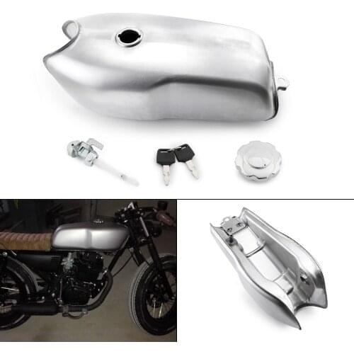 Areyourshop Motorcycle 9L / 2.4 Gallon Gas Fuel Tank Universal For Custom Cafe Racer for BMW for Honda for Yamaha Motorcycle