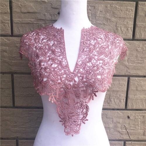 1pc Polyester Big V Neckline 7 Colors Lace Collar Fabric,DIY handmade Wedding Dress Collar Lace For Sewing Supplies Crafts