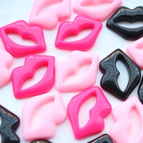 100pcs big 30mm Kawaii deco decoden makeup cabochon resin lips kiss mix color DIY cell phone case Scrapbooking / craft art