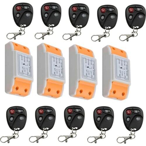 220 v 1 ch wireless remote control switch 4 piece receiver +10 piece transmitter light /lamp