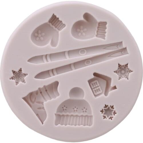 Silicone Cake Mold 3D Sled Snow Boots Shape For DIY Fondant Chocolate Baking Molds Christmas Cake Decorating Tools Accessories