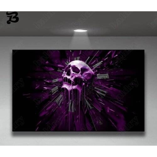 Canvas Painting Abstract Modern Painting Color Skull Head Dark Wind Posters Prints for Living Room Office Home Wall Decoration