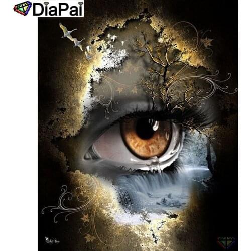 DIAPAI 5D DIY Diamond Painting 100% Full Square/Round Drill "Eye waterfall" Diamond Embroidery Cross Stitch 3D Decor A21470