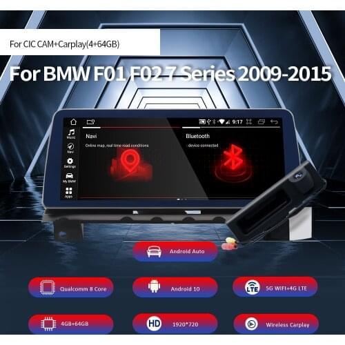 Nunoo 12.3" 1920*720 Car DVD GPS Player Android 10.0 4G 64G For BMW F01 F02 7 Series 2009-2015 CIC NBT System Carplay DSP IPS