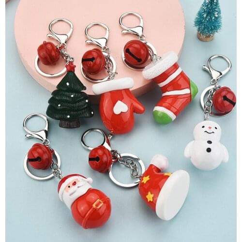 Cute Christmas Series Keychain Christmas Stockings Christmas Tree Keychain Christmas Decorations Creative Cartoon Car Keychain