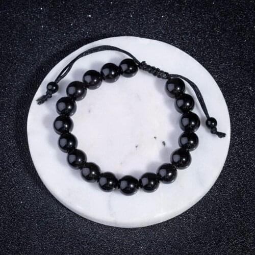 Black Obsidian Bracelet Healing Good Luck Natural Stone Classic Men Jewelry Wristband Beads For Women Bracelet Ball R2G6