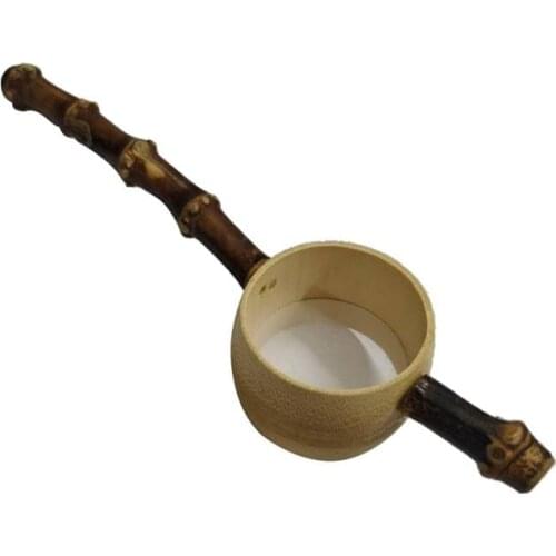 Bamboo Root Tea Infuser Mesh Colander Long Handle Tea Filter Strainer Tea Accessories Handicrafts