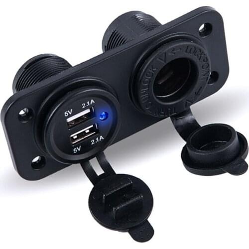 12V Dual USB Car Cigarette Lighter Socket Splitter 12V Charger Power Adapter Outlet Accessories for Universal Car
