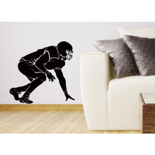 Football Gym Sports Player Wall Decals Boys Bedroom Living Room Wallpaper Vinyl Wall Stickers Home Decoration Decor Mural S-618