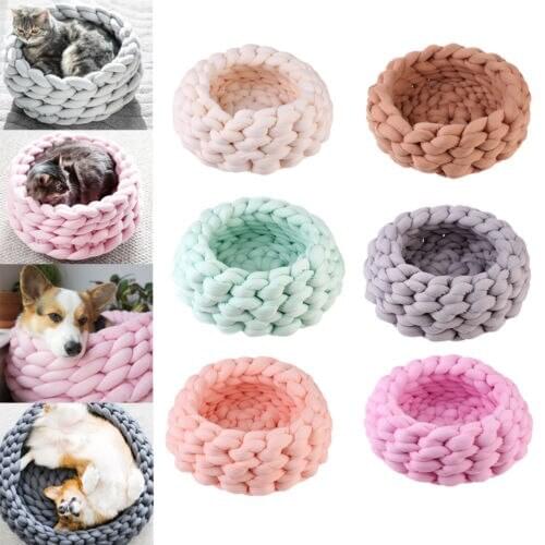 Hot Selling Knitting Cotton Large Pet Dogs Cats Bed Mats Soft Warm Kennel Mat Puppy Cushion House