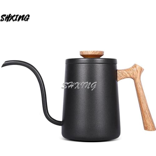 Cafeteira Drip Coffee Pot 600ml Expresso Drip Kettle Stainless Steel Handle Long Gooseneck Spout Drip Kettle Coffee Tea Pot