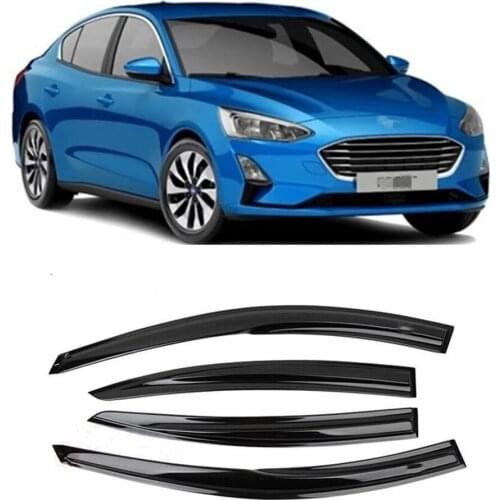 For Ford Focus 4 MK4 2019 2020 2021 Car Window Vent Visor Deflector Wind Rain Sun Shade Smoke Guard Shelter Adhesive Cover Trim