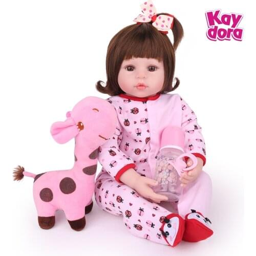 55cm Baby girl cloth body Reborn Dolls Simulation Handmade Baby Cotton Toy Toddler Soft Toys for Kids birthday