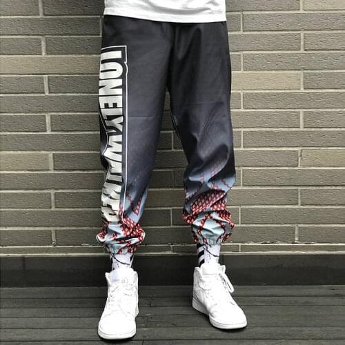 2019 Fashion Men Letter Print Pants High Waist Hiphop Cool Pant Men Women Military Pant Jogger Dance Pant Sweatpants Streetwear