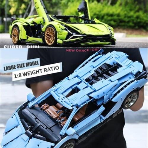 MouldKing High-tech APP Programming Remote Control Veneno Lamborghinisi Hyper Aventador Roadster Building Blocks Kid RC Car spot