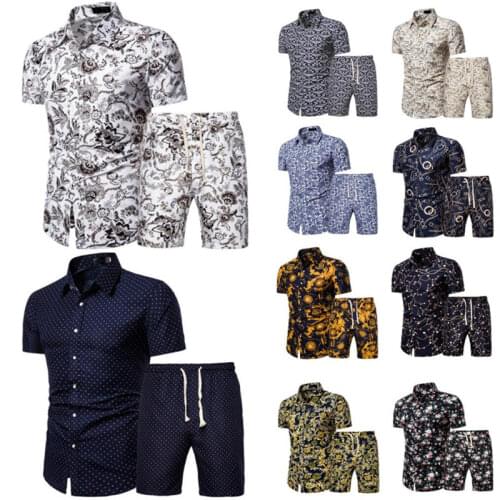 M-5XL Mens New Dot-Print Business Casual Shirt for Summer Short Sleeve Shirts The Office Men blouse Male Printed Shorts