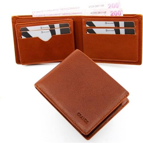 Tan Genuine Leather Men 'S Wallet Card Wallet GR1756