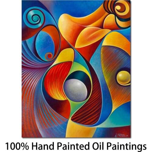 Handmade modern Oil paintings abstract painting colorful woman decorative art for living room home decoration