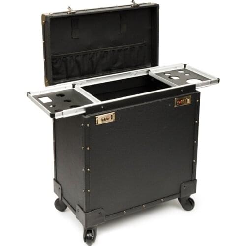 2020 New Men Trolley Cosmetic case with Wheels,Nails Makeup Toolbox,Beauty Salon Box Vintage Trolley Luggage Rolling Suitcase