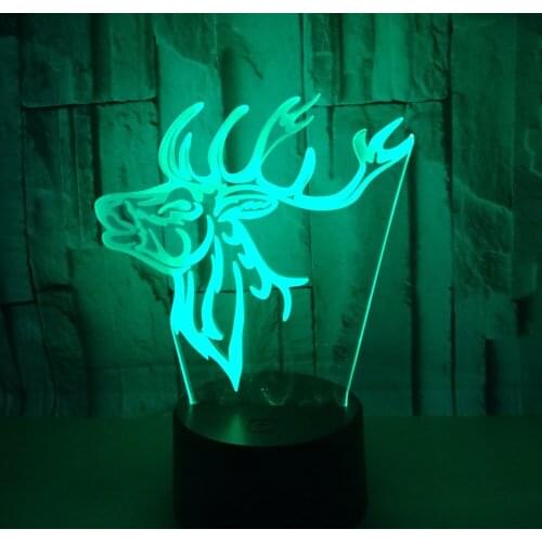 New Deer 3d Usb Night Light Colorful Touch Remote Control Led Nightlight vision 3d Gift Decoration 3d Led Lamp