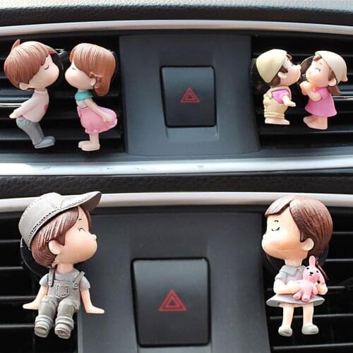 Lovely Couple Girl Boy Car Air Vent Freshener Perfume Clip Aromas Diffuser Decor Car Fragrance Air Conditioning Perfume Clip