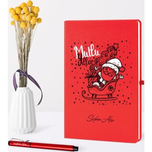 Personalized Christmas Christmas Santa Claus Theme Red Notebook Pen Set-5