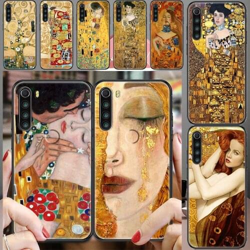 Kiss by Gustav Klimt Design Phone case For Xiaomi Redmi Note 7 7A 8 8T 9 9A 9S K30 Pro Ultra black 3D bumper luxury waterproof