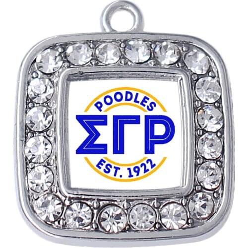 Popular Greek letter society SIGMA GAMMA RHO sorority personality logo pattern rhinestone jewelry charm