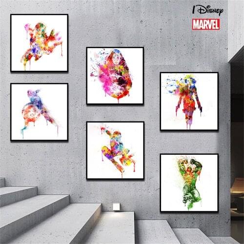 Marvel Anime Captain America Iron Man Hulk Posters and Prints Canvas Painting Wall Art Picture For Living Room Home Decor