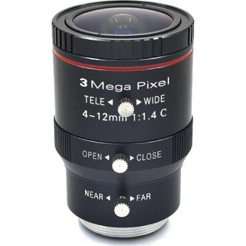 Manual Aperture 4-12mm 3MP1/1.8 C-Mount Industrial Lens Machine Vision Lens CCTV LENS Camera Accessories