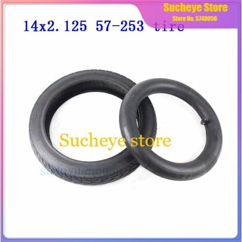 Electric Bicycle Tire tube 14*2.125 of High Quality 14x2.125 57-253 E-bike Tyre Antiskid Tyre 14 inch wheel tire inner tube