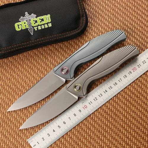 Reen thorn F7 Flipper folding knife bearing M390 blade TC4 Titanium handle outdoor camping hunting pocket fruit knife EDC tools