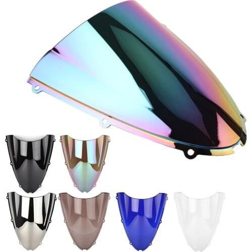 Motorcycle Windshield Double Bubble Windscreen For Kawasaki ZX6R 2005 2006 2007 2008 & ZX636 2005-2006 ABS Plastic