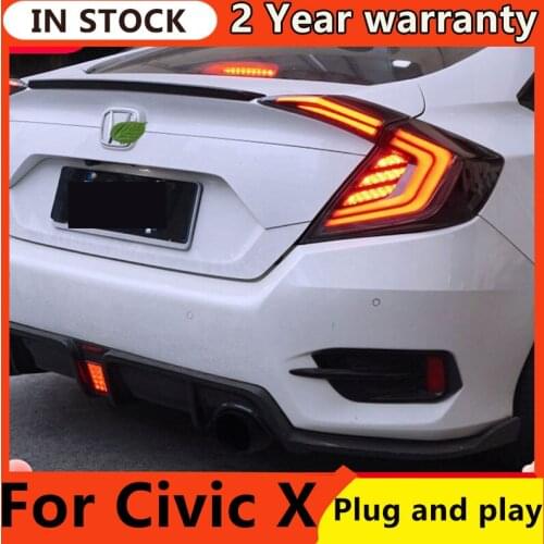 Car Styling Tail Lamp for Civic Tail Light 2017-2020 Civic X LED Rear Lamp DRL Dynamic Signal Brake Reverse auto Accessories