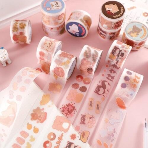 1 Roll 3M Cute Cartoon Stationery Stickers DIY Diary Scrapbooking Decoration Washi Tape Childrens Stickers Frosted PVC Tape