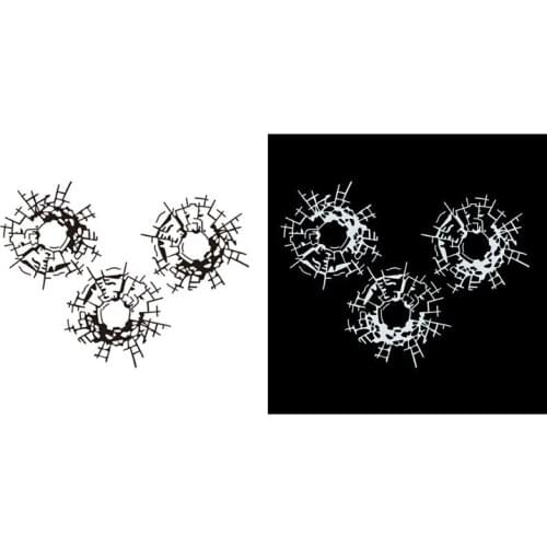 2021 New 3Pcs/Set 18cm*13.5cm Bullet Holes Glass Art Car Stickers Car-styling Decal