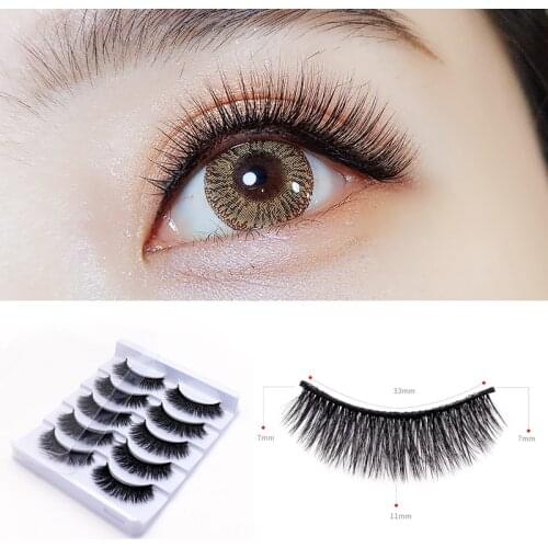 5 Pairs 3D Magnetic Eyelashes False Lashes Eyeliner Sticker Easy Operation Comfortable To Wear Lightweight Eye Makeup Set