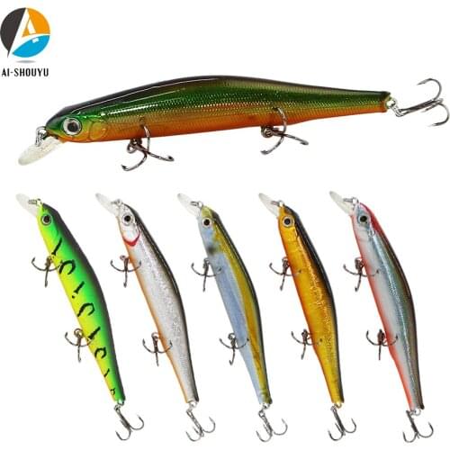 AI-SHOUYU 1pcs New Big Minnow Fishing Lures 115mm/17g Suspending Hard Bait Crankbaits Sea Wobbler Artificial Bait 3D Eyes Pesca